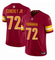 Men Washington Commanders 72 Josh Conerly Jr Burgundy 2025 Draft FUSE Vapor Limited Football Stitched Jersey