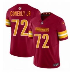 Men Washington Commanders 72 Josh Conerly Jr Burgundy 2025 Draft FUSE Vapor Limited Football Stitched Jersey