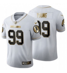 Men Washington Redskins Football Team 99 Chase Young White Golden Limited Jersey Men Washington Redskins Football Team 99 Chase Young White Golden Limited Jersey