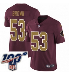 Mens Nike Washington Redskins 53 Zach Brown Burgundy RedGold Number Alternate 80TH Anniversary Vapor Untouchable Limited Stitched 100th anniversary Neck Pa Mens Nike Washington Redskins 53 Zach Brown Burgundy RedGold Number Alternate 80TH Anniversary Vapor Untouchable Limited Stitched 100th anniversary Neck Pa