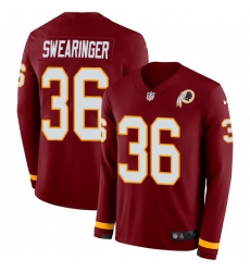 Nike Redskins #36 D J Swearinger Burgundy Red Team Color Men Stitched NFL Limited Therma Long Sleeve Jersey Nike Redskins #36 D J Swearinger Burgundy Red Team Color Men Stitched NFL Limited Therma Long Sleeve Jersey