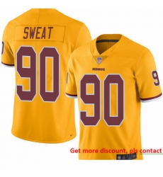 Redskins 90 Montez Sweat Gold Men Stitched Football Limited Rush Jersey Redskins 90 Montez Sweat Gold Men Stitched Football Limited Rush Jersey