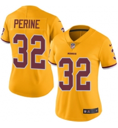 Nike Redskins #32 Samaje Perine Gold Womens Stitched NFL Limited Rush Jersey Nike Redskins #32 Samaje Perine Gold Womens Stitched NFL Limited Rush Jersey
