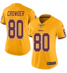 Nike Redskins #80 Jamison Crowder Gold Womens Stitched NFL Limited Rush Jersey Nike Redskins #80 Jamison Crowder Gold Womens Stitched NFL Limited Rush Jersey