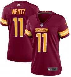 Women Washington Commanders #11 Carson Wentz Red Burgundy Stitched Limited Jersey Women Washington Commanders #11 Carson Wentz Red Burgundy Stitched Limited Jersey