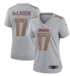Women Washington Commanders 17 Terry McLaurin Grey Atmosphere Fashion Stitched Game Jersey Women Washington Commanders 17 Terry McLaurin Grey Atmosphere Fashion Stitched Game Jersey