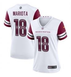 Women Washington Commanders 18 Marcus Mariota White Stitched Jersey Women Washington Commanders 18 Marcus Mariota White Stitched Jersey