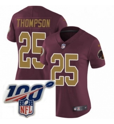 Womens Nike Washington Redskins 25 Chris Thompson Burgundy RedGold Number Alternate 80TH Anniversary Vapor Untouchable Limited Stitched 100th anniversary N Womens Nike Washington Redskins 25 Chris Thompson Burgundy RedGold Number Alternate 80TH Anniversary Vapor Untouchable Limited Stitched 100th anniversary N