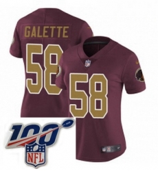 Womens Nike Washington Redskins 58 Junior Galette Burgundy RedGold Number Alternate 80TH Anniversary Vapor Untouchable Limited Stitched 100th anniversary N Womens Nike Washington Redskins 58 Junior Galette Burgundy RedGold Number Alternate 80TH Anniversary Vapor Untouchable Limited Stitched 100th anniversary N
