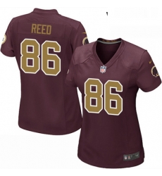 Womens Nike Washington Redskins 86 Jordan Reed Game Burgundy RedGold Number Alternate 80TH Anniversary NFL Jersey Womens Nike Washington Redskins 86 Jordan Reed Game Burgundy RedGold Number Alternate 80TH Anniversary NFL Jersey