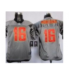 Nike Youth Washington Redskins #16 Joe Montana Grey Shadow Jerseys