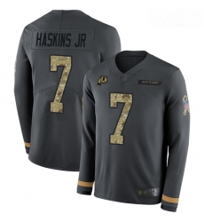 Redskins #7 Dwayne Haskins Jr Anthracite Salute to Service Youth Stitched Football Limited Therma Long Sleeve Jersey Redskins #7 Dwayne Haskins Jr Anthracite Salute to Service Youth Stitched Football Limited Therma Long Sleeve Jersey