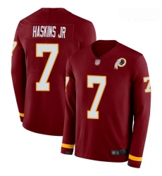 Redskins #7 Dwayne Haskins Jr Burgundy Red Team Color Youth Stitched Football Limited Therma Long Sleeve Jersey