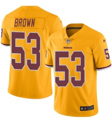 Youth Nike Redskins #53 Zach Brown Gold Stitched NFL Limited Rush Jersey Youth Nike Redskins #53 Zach Brown Gold Stitched NFL Limited Rush Jersey