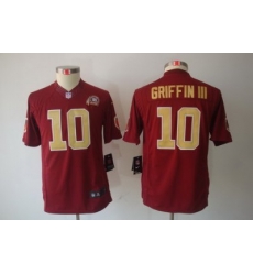 Youth Nike Washington Redskins #10 Robert Griffin III Red Color LIMITED Jerseys 80Th Patch Youth Nike Washington Redskins #10 Robert Griffin III Red Color LIMITED Jerseys 80Th Patch