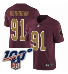 Youth Nike Washington Redskins 91 Ryan Kerrigan Burgundy RedGold Number Alternate 80TH Anniversary Vapor Untouchable Limited Stitched 100th anniversary Nec Youth Nike Washington Redskins 91 Ryan Kerrigan Burgundy RedGold Number Alternate 80TH Anniversary Vapor Untouchable Limited Stitched 100th anniversary Nec
