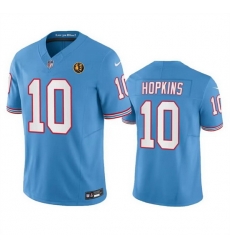 Men Tennessee Titans 10 DeAndre Hopkins Blue 2023 F U S E Throwback With John Madden Patch Vapor Limited Stitched Football Jersey Men Tennessee Titans 10 DeAndre Hopkins Blue 2023 F U S E Throwback With John Madden Patch Vapor Limited Stitched Football Jersey