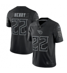 Men Tennessee Titans 22 Derrick Henry Black Reflective Limited Stitched Football Jersey Men Tennessee Titans 22 Derrick Henry Black Reflective Limited Stitched Football Jersey