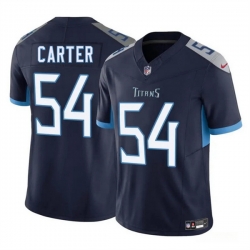 Men Tennessee Titans 54 Lorenzo Carter Navy 2025 F U S E  Vapor Limited Stitched Football Jersey