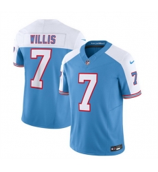 Men Tennessee Titans 7 Malik Willis Blue White 2023 F U S E Vapor Limited Throwback Stitched Football Jersey Men Tennessee Titans 7 Malik Willis Blue White 2023 F U S E Vapor Limited Throwback Stitched Football Jersey