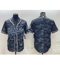 Men Tennessee Titans Blank Grey Camo With Patch Cool Base Stitched Baseball Jersey Men Tennessee Titans Blank Grey Camo With Patch Cool Base Stitched Baseball Jersey