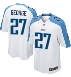 Mens Nike Tennessee Titans 27 Eddie George Game White NFL Jersey Mens Nike Tennessee Titans 27 Eddie George Game White NFL Jersey