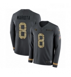 Mens Nike Tennessee Titans 8 Marcus Mariota Limited Black Salute to Service Therma Long Sleeve NFL Jersey Mens Nike Tennessee Titans 8 Marcus Mariota Limited Black Salute to Service Therma Long Sleeve NFL Jersey