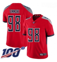 Nike Titans 98 Jeffery Simmons Red Men Stitched Football Limited Inverted Legend 100th Season Jersey Nike Titans 98 Jeffery Simmons Red Men Stitched Football Limited Inverted Legend 100th Season Jersey