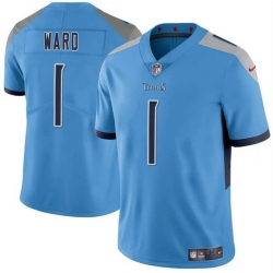 Youth Tennessee Titans 1 Cameron Ward Blue 2025 Draft Vapor Untouchable Stitched Football Jersey