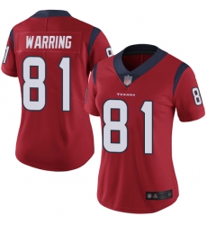 Texans 81 Kahale Warring Red Alternate Women Stitched Football Vapor Untouchable Limited Jersey Texans 81 Kahale Warring Red Alternate Women Stitched Football Vapor Untouchable Limited Jersey