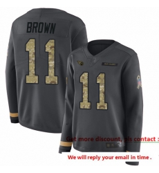 Titans 11 A J Brown Anthracite Salute to Service Women Stitched Football Limited Therma Long Sleeve Jersey Titans 11 A J Brown Anthracite Salute to Service Women Stitched Football Limited Therma Long Sleeve Jersey