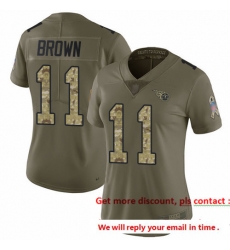Titans 11 A J Brown Olive Camo Women Stitched Football Limited 2017 Salute to Service Jersey Titans 11 A J Brown Olive Camo Women Stitched Football Limited 2017 Salute to Service Jersey