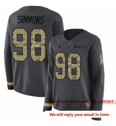 Titans 98 Jeffery Simmons Anthracite Salute to Service Women Stitched Football Limited Therma Long Sleeve Jersey Titans 98 Jeffery Simmons Anthracite Salute to Service Women Stitched Football Limited Therma Long Sleeve Jersey
