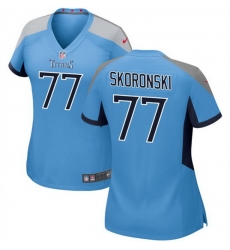 Women Tennessee Titans 77 Peter Skoronski Blue 2023 Draft Stitched Game Jersey Women Tennessee Titans 77 Peter Skoronski Blue 2023 Draft Stitched Game Jersey