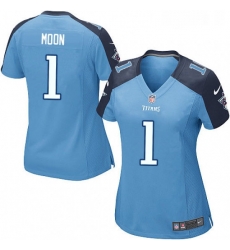 Womens Nike Tennessee Titans 1 Warren Moon Game Light Blue Team Color NFL Jersey Womens Nike Tennessee Titans 1 Warren Moon Game Light Blue Team Color NFL Jersey