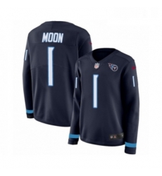 Womens Nike Tennessee Titans 1 Warren Moon Limited Navy Blue Therma Long Sleeve NFL Jersey Womens Nike Tennessee Titans 1 Warren Moon Limited Navy Blue Therma Long Sleeve NFL Jersey