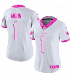 Womens Nike Tennessee Titans 1 Warren Moon Limited WhitePink Rush Fashion NFL Jersey Womens Nike Tennessee Titans 1 Warren Moon Limited WhitePink Rush Fashion NFL Jersey