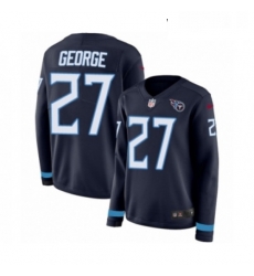 Womens Nike Tennessee Titans 27 Eddie George Limited Navy Blue Therma Long Sleeve NFL Jersey Womens Nike Tennessee Titans 27 Eddie George Limited Navy Blue Therma Long Sleeve NFL Jersey