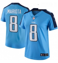 Womens Nike Tennessee Titans 8 Marcus Mariota Limited Light Blue Rush Vapor Untouchable NFL Jersey Womens Nike Tennessee Titans 8 Marcus Mariota Limited Light Blue Rush Vapor Untouchable NFL Jersey