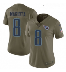 Womens Nike Tennessee Titans 8 Marcus Mariota Limited Olive 2017 Salute to Service NFL Jersey Womens Nike Tennessee Titans 8 Marcus Mariota Limited Olive 2017 Salute to Service NFL Jersey