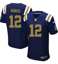 Mens Nike New York Jets 12 Joe Namath Elite Navy Blue Alternate NFL Jersey Mens Nike New York Jets 12 Joe Namath Elite Navy Blue Alternate NFL Jersey