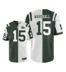 Nike Jets #15 Brandon Marshall Green White Mens Stitched NFL Elite Split Jersey Nike Jets #15 Brandon Marshall Green White Mens Stitched NFL Elite Split Jersey