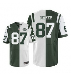 Nike Jets #87 Eric Decker Green White Mens Stitched NFL Elite Split Jersey Nike Jets #87 Eric Decker Green White Mens Stitched NFL Elite Split Jersey