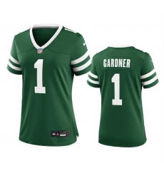 Women New York Jets 1 Sauce Gardner Green 2024 Stitched Football Jersey Women New York Jets 1 Sauce Gardner Green 2024 Stitched Football Jersey