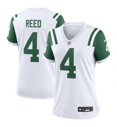 Women New York Jets 4 D J Reed White Classic Alternate Stitched Jersey Women New York Jets 4 D J Reed White Classic Alternate Stitched Jersey