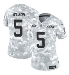 Women New York Jets 5 Garrett Wilson 2024 F U S E Arctic Camo Salute To Service Limited Stitched Jersey Women New York Jets 5 Garrett Wilson 2024 F U S E Arctic Camo Salute To Service Limited Stitched Jersey