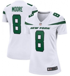 Women New York Jets Elijah Moore #8 White Vapor Limited Stitched Football Jersey Women New York Jets Elijah Moore #8 White Vapor Limited Stitched Football Jersey