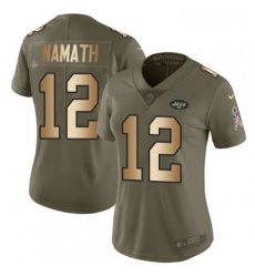 Womens Nike New York Jets 12 Joe Namath Limited OliveGold 2017 Salute to Service NFL Jersey Womens Nike New York Jets 12 Joe Namath Limited OliveGold 2017 Salute to Service NFL Jersey