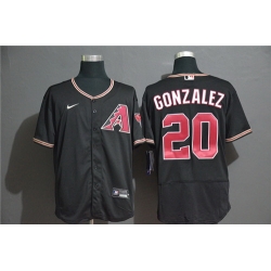 Diamondbacks 20 Luis Gonzalez Black Nike 2020 Flexbase Jersey