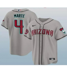 Men Arizona Diamondbacks #4 Ketel Marte 2024 Gray Stitched MLB Jersey Men Arizona Diamondbacks #4 Ketel Marte 2024 Gray Stitched MLB Jersey
